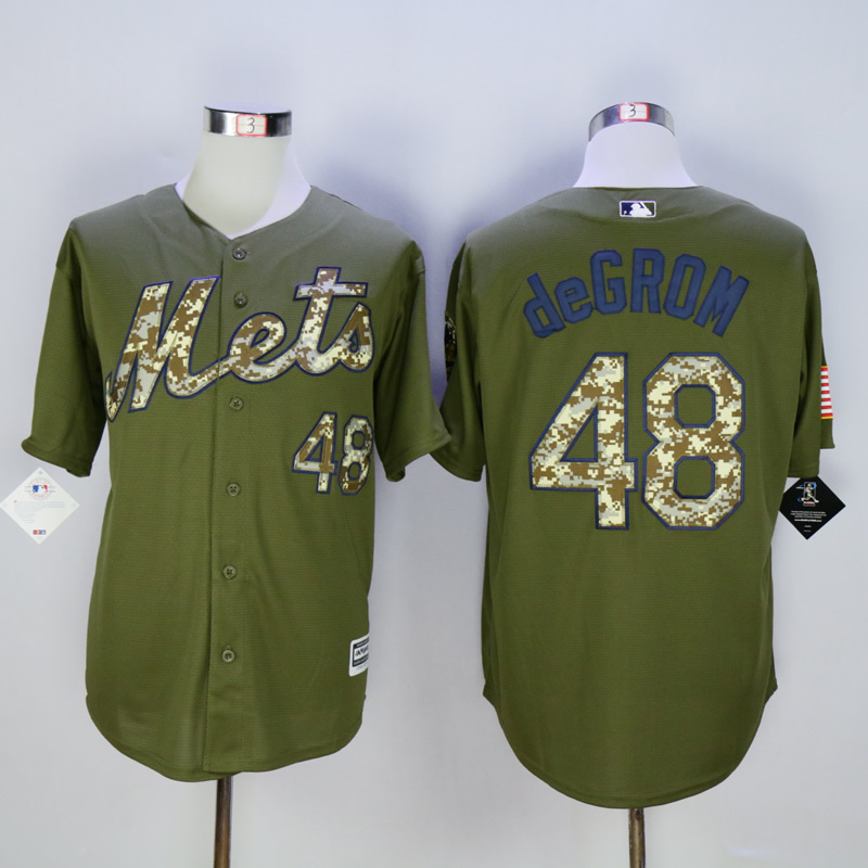 Men New York Mets 48 Degrom Green MLB Jerseys